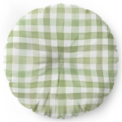 Ninola Design Watercolor Gingham Salad Green Floor Pillow - Deny Desings 3 Ninola Design Watercolor Gingham Salad Green Floor Pillow - Deny Desings