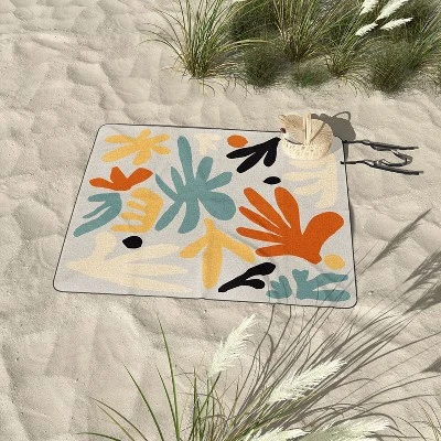 DorisciciArt Botanic Market Beige Picnic Blanket - Deny Designs 4 DorisciciArt Botanic Market Beige Picnic Blanket - Deny Designs - Image 2