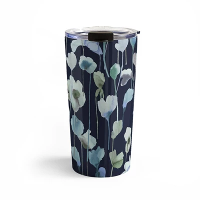 Ninola Design Watery Abstract Flowers Navy Travel Mug 20 Oz Stainless Steel Travel Mug - Deny Designs 6 Ninola Design Watery Abstract Flowers Navy Travel Mug 20 Oz Stainless Steel Travel Mug - Deny Designs - Image 4