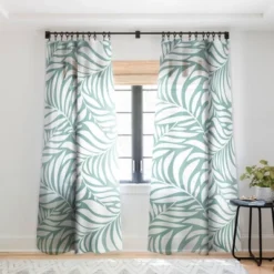 Heather Dutton Flowing Leaves Seafoam Single Panel Sheer Window Curtain - Deny Designs -Deny Designs Shop GUEST d9c6391a 6282 4f74 8d16 841e26f5315d