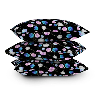 20"x20" Deny Designs Retrografika Planets Outdoor Throw Pillow Black: Abstract Design, Polyester, Square Shape, Spot Clean 5 20"x20" Deny Designs Retrografika Planets Outdoor Throw Pillow Black: Abstract Design, Polyester, Square Shape, Spot Clean - Image 3