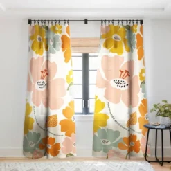 Gale Switzer Happiness Blooms Single Panel Sheer Window Curtain - Deny Designs -Deny Designs Shop GUEST dbcab05e 543a 4e42 9146 627e882702b9