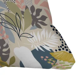 18"x18" Deny Designs Dominique Vari Words Tropical Foliage Pattern Square Outdoor Throw Pillow