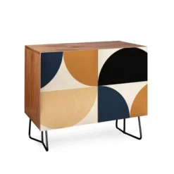 Color Poems Bold Minimalism XII Walnut Credenza - Deny Designs