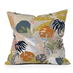 18"x18" Deny Designs Dominique Vari Words Tropical Foliage Pattern Square Outdoor Throw Pillow -Deny Designs Shop GUEST df116c7a c62f 4a99 84c6 8cbd716913b7