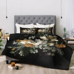 Iveta Abolina Paloma Night Comforter & Sham Set Black - Deny Designs