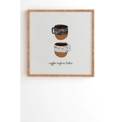 Orara Studio Coffee Before Talkie Bamboo Framed Wall Art - Deny Designs -Deny Designs Shop GUEST df442a6a e397 44df 877b 9ab0bb8cd94e