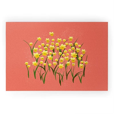 Joy Laforme Pansies In Gold And Coral Welcome Mat - Society6 5 Joy Laforme Pansies In Gold And Coral Welcome Mat - Society6 - Image 3