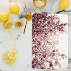 Hannah Kemp Spring Cherry Blossoms Cutting Board - Rectangle