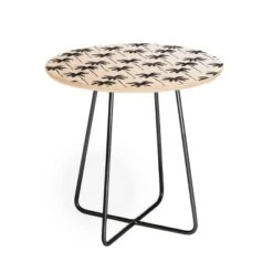 Round Little Arrow Design Co Watercolor Palm Tree In Black Side Table - Deny Designs -Deny Designs Shop GUEST e14a96f9 1f61 48d4 8474 374d3d7792dd