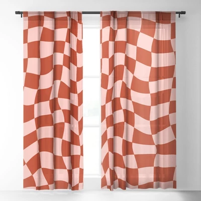 MariaMariaCreative Play Checkers Blush Single Panel Sheer Window Curtain - Deny Designs 3 MariaMariaCreative Play Checkers Blush Single Panel Sheer Window Curtain - Deny Designs