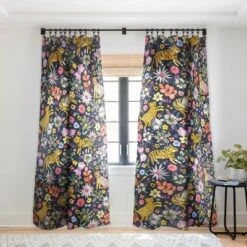 Ninola Design Spring Tigers Jungle Black Single Panel Sheer Window Curtain - Deny Designs -Deny Designs Shop GUEST e239e0a7 bfd5 454c b8c2 ad484c6bbce9