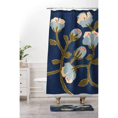 Megan Galante Blue Perennial Shower Curtain Blue - Deny Designs 4 Megan Galante Blue Perennial Shower Curtain Blue - Deny Designs - Image 2