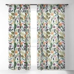 Deny Designs Shop 24 Marta Barragan Camarasa Wild Colorful Jungle FN5 Single Panel Sheer Window Curtain - Deny Designs