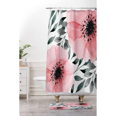 Marta Barragan Camarasa Big Watercolor Flowers Bath Mat Pink - Deny Designs 3 Marta Barragan Camarasa Big Watercolor Flowers Bath Mat Pink - Deny Designs