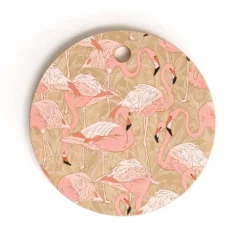 Iveta Abolina Pink Flamingos Camel Cutting Board - Round -Deny Designs Shop GUEST e698cffd 4146 4cf9 b9c9 468e6c8e85e5