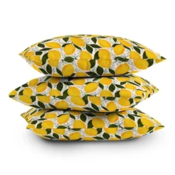 16"x16" Serena Archetti Mediterranean Summer Lemons Square Throw Pillow Yellow - Deny Designs: Indoor Polyester Decorative Cushion -Deny Designs Shop GUEST e7a2ec89 8aa1 43c1 9fa6 38adb7c1d205
