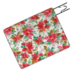 Ninola Design Poinsettia Holiday Flowers Picnic Blanket -Deny Designs -Deny Designs Shop GUEST e822c7df 1646 48c8 8df7 15c5057387dd