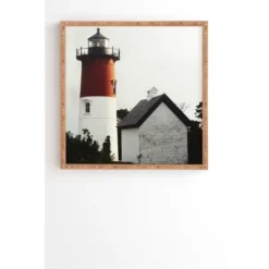 Chelsea Victoria Nauset Beach Lighthouse Bamboo Framed Wall Art - Deny -Deny Designs Shop GUEST e83122b0 d3ff 41c4 87e7 a114538b42ec