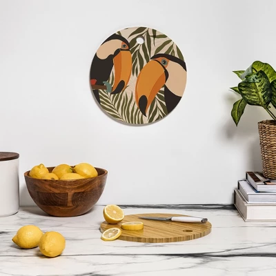 Cuss Yeah Designs Tropical Toucans Cutting Board - Round 4 Cuss Yeah Designs Tropical Toucans Cutting Board - Round - Image 2