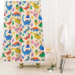 Deny Designs Kids' Carriecantwell Dinomite Dinosaurs Shower Curtain