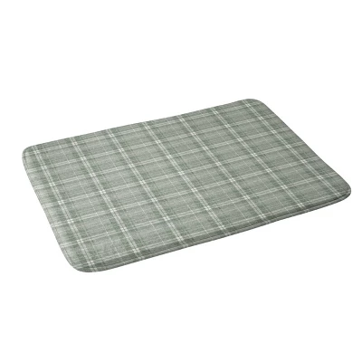 Little Arrow Fall Plaid Memory Foam Bath Mat Green - Deny Designs 3 Little Arrow Fall Plaid Memory Foam Bath Mat Green - Deny Designs