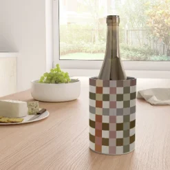 Ninola Design Multicolored Checker Natural Wine Chiller - Deny Designs