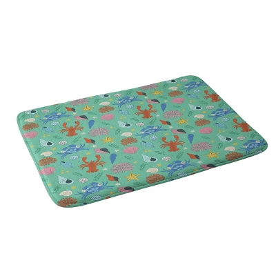 Deny Designs Carriecantwell Crustaceans Seashells Memory Foam Machine Washable Kids' Bath Mat 3 Deny Designs Carriecantwell Crustaceans Seashells Memory Foam Machine Washable Kids' Bath Mat