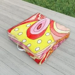 Rosie Brown Swirls Outdoor Floor Cushion - Deny Designs