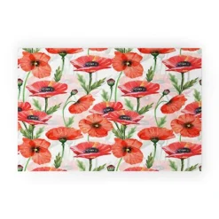 UtArt Summer Botanical Poppies Field Welcome Mat - Society6 -Deny Designs Shop GUEST ec3342aa bbbf 4091 82a3 d8314d3ec8a2