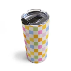 Iveta Abolina Eclectic Checker Check Cream Travel Mug 20 Oz Stainless Steel Travel Mug - Deny Designs -Deny Designs Shop GUEST ec4314c2 3e75 4423 bf61 78da96eb1ac1