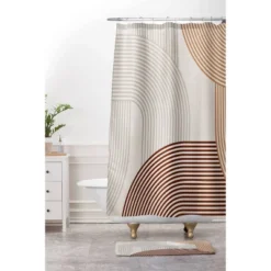 Iveta Abolina Mid Century Line Art Shower Curtain Brown - Deny Designs -Deny Designs Shop GUEST ecbdc43d 62cc 41a7 b38a fb4b9f63b1d8