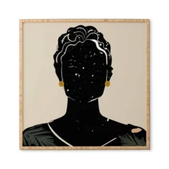 Domonique Brown Black Hair No. 5 Framed Wall Art Bamboo - Deny Designs -Deny Designs Shop GUEST eceecc39 17b2 4926 9b1b 73172d0602a9