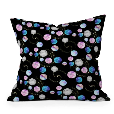 20"x20" Deny Designs Retrografika Planets Outdoor Throw Pillow Black: Abstract Design, Polyester, Square Shape, Spot Clean 6 20"x20" Deny Designs Retrografika Planets Outdoor Throw Pillow Black: Abstract Design, Polyester, Square Shape, Spot Clean - Image 4