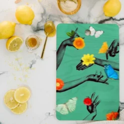 Chromoeye Jewels In Teal Cutting Board Rectangle - Deny Designs