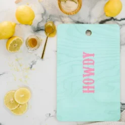 Socoart HOWDY Blue Pink Cutting Board Rectangle - Deny Designs