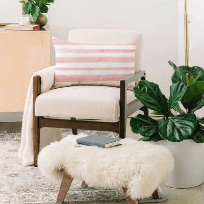 Kelly Haines Stripes Lumbar Throw Pillow Pink - Deny Designs 3 Kelly Haines Stripes Lumbar Throw Pillow Pink - Deny Designs