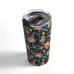 Heather Dutton Poppy Meadow Midnight Travel Mug 20 Oz Stainless Steel Travel Mug - Deny Designs