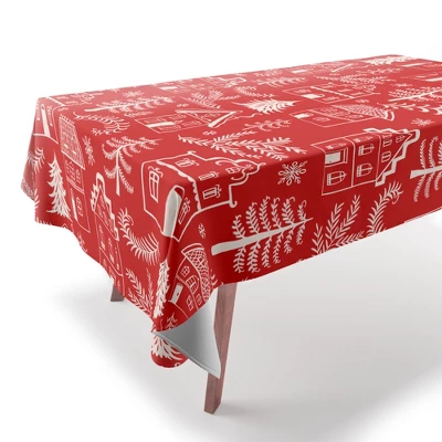 Pimlada Phuapradit Christmas Village Red Tablecloth -Deny Designs 3 Pimlada Phuapradit Christmas Village Red Tablecloth -Deny Designs