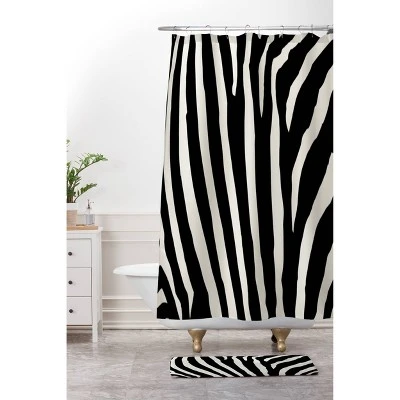 Natalie Baca Zebra Striped Shower Curtain Black/White - Deny Designs 4 Natalie Baca Zebra Striped Shower Curtain Black/White - Deny Designs - Image 2