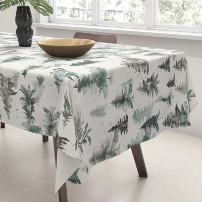 Ninola Design Winter Snow Trees Forest Neutral Tablecloth -Deny Designs 4 Ninola Design Winter Snow Trees Forest Neutral Tablecloth -Deny Designs - Image 2