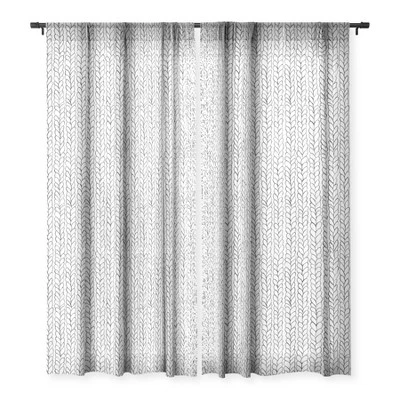 Ninola Design Wool Braids Drawing Single Panel Sheer Window Curtain - Deny Designs 4 Ninola Design Wool Braids Drawing Single Panel Sheer Window Curtain - Deny Designs - Image 2