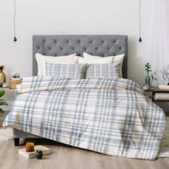 Queen Little Arrow Design Co Winter Watercolor Plaid Blue Comforter Set - Deny Designs -Deny Designs Shop GUEST f330b167 5887 4f34 aad4 0e07bbb90c5b 1