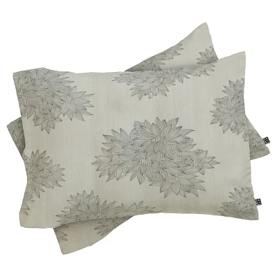 Iveta Abolina Beach Day Floral Pillow Sham Gray - Deny Designs® 6 Iveta Abolina Beach Day Floral Pillow Sham Gray - Deny Designs® - Image 4