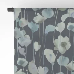 Ninola Design Watery Abstract Flowers Navy Single Panel Sheer Window Curtain - Deny Designs -Deny Designs Shop GUEST f4c7b04e b9c9 44cd b634 f8894f17f87a