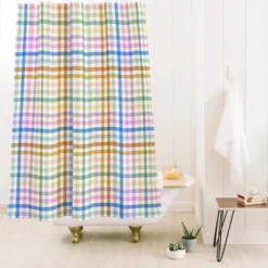 Deny Designs Marta Barragan Camarasa Rainbow Checkered Bliss Shower Curtain