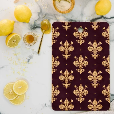 Avenie Fleur De Lis In Royal Burgundy Cutting Board - Rectangle 3 Avenie Fleur De Lis In Royal Burgundy Cutting Board - Rectangle
