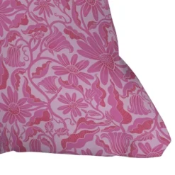 Sewzinski Monochrome Florals Outdoor Throw Pillow Pink - Deny Designs