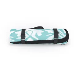 Emanuela Carratoni Teal Ikat Picnic Blanket - Deny Designs