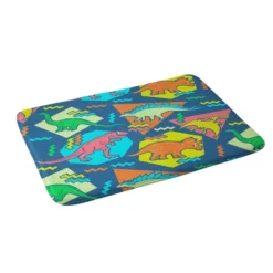Deny Designs Kids' Chobopop 90s Dinosaur Pattern Memory Foam Machine Washable Bath Mat